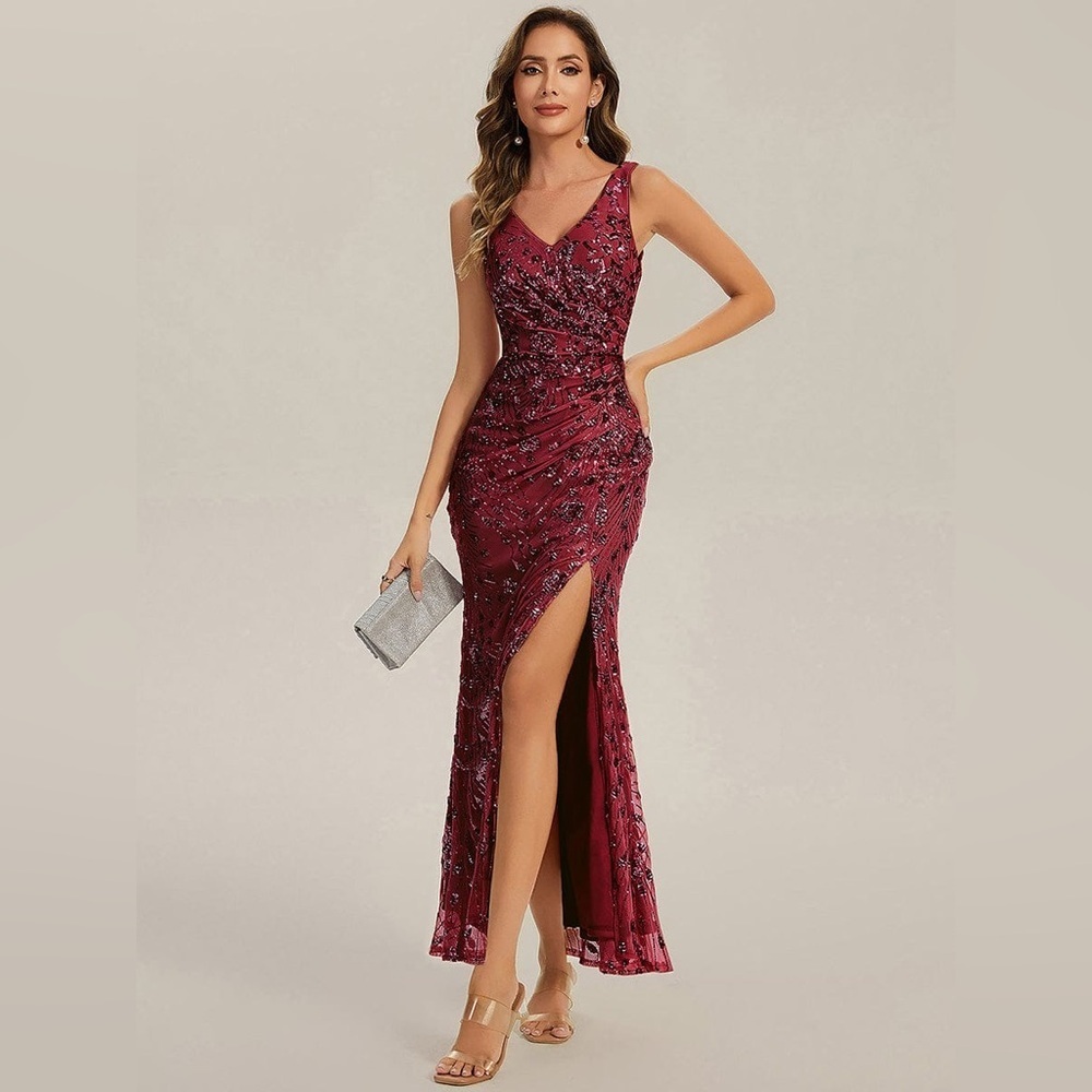 🆕Knotted Sequin Sleeveless Bodycon Formal Evening Dress